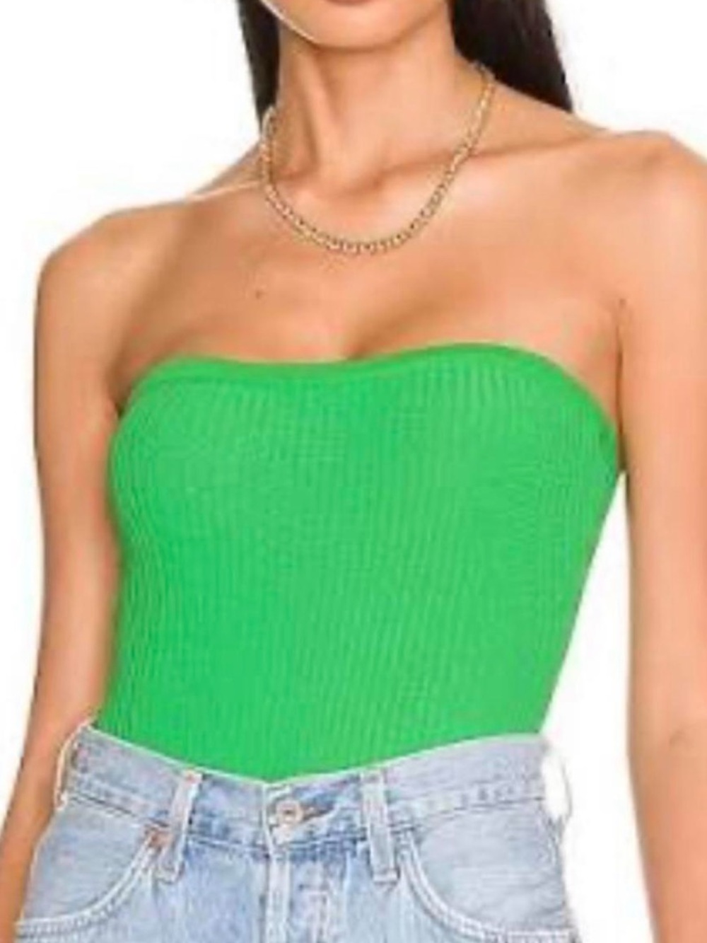 Strapless Ribbed Tube Top All The Ways Revolve in Kelly Green